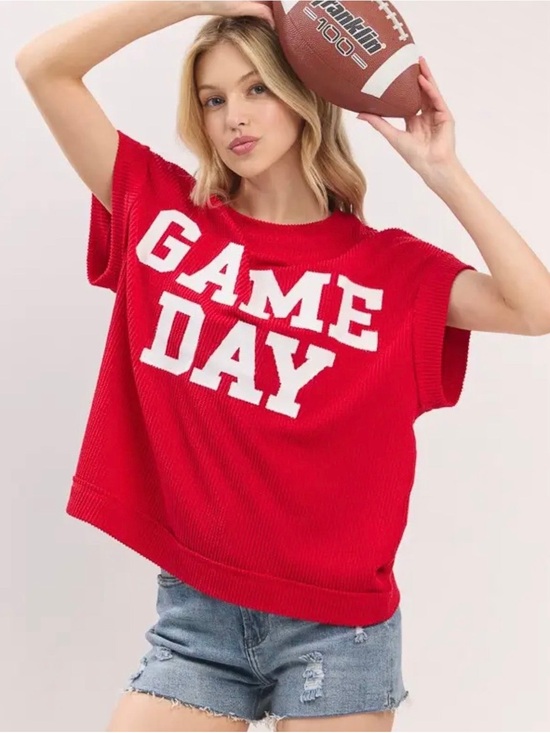 Sewn & Seen Tops - Friday Night Lights Game Day Top – Red